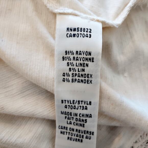 Max Studio Cream Blouse w/Lace Trim Size M - Picture 14 of 14